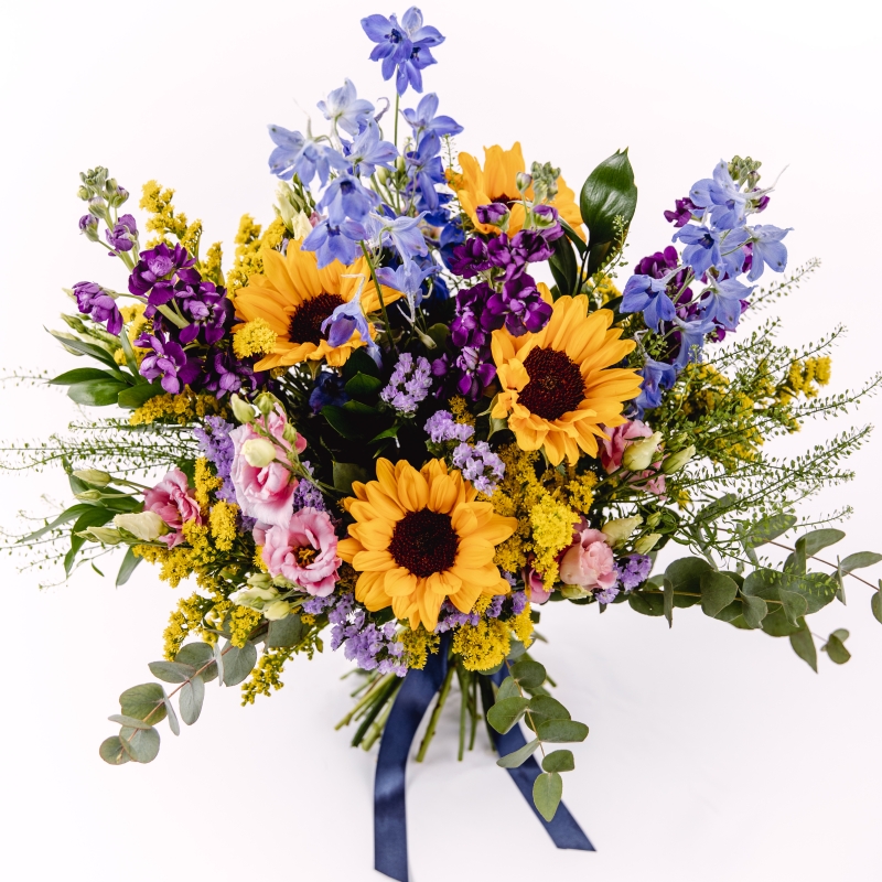Seasonal Sunflowers Bouquet buy online or call 01335 702183