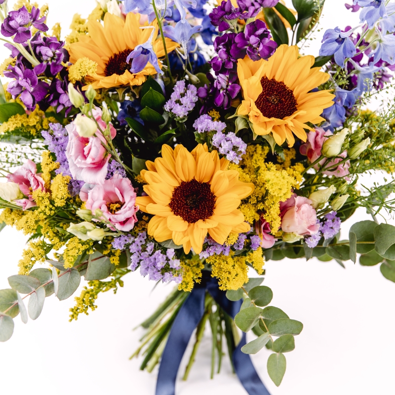 Seasonal Sunflowers Bouquet buy online or call 01335 702183